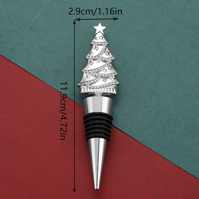 Elegant Christmas Tree PVC &  Zinc Alloy Wine Bottle Stopper in Assorted Finishes