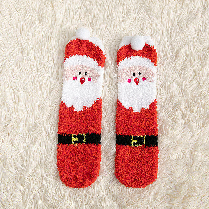 Ultra Soft Fleece Christmas Themed Crew Socks for Kids