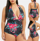 Dames plus size floral print one stuk zwempak