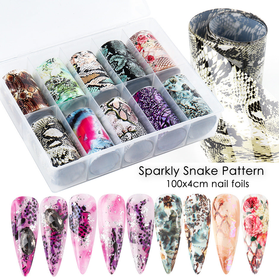 Women's Snake Skin and Natural Pattern Nail Wrap Stickers