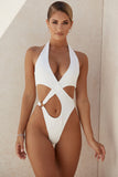 Women's One Piece Swimsuit with Asymmetrical Cutouts