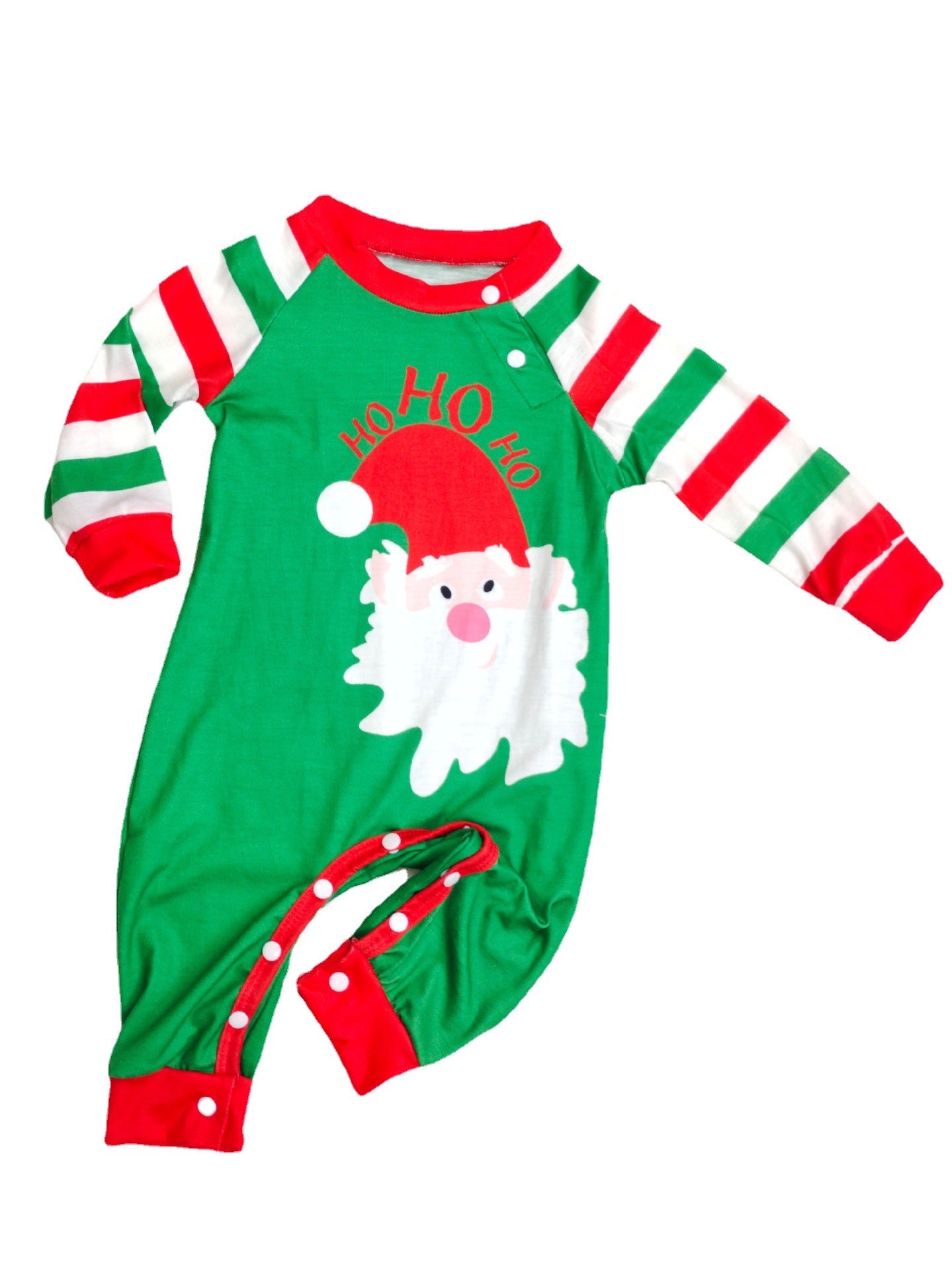 Red White and Green Striped Santa Claus Matching Family Christmas Set