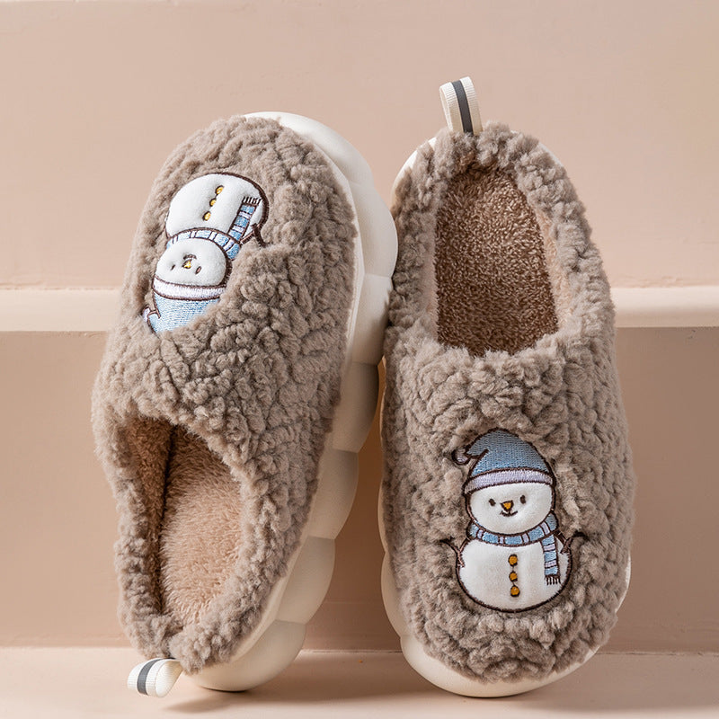 Soft and Fluffy Close Toed House Slippers with Traction Soles