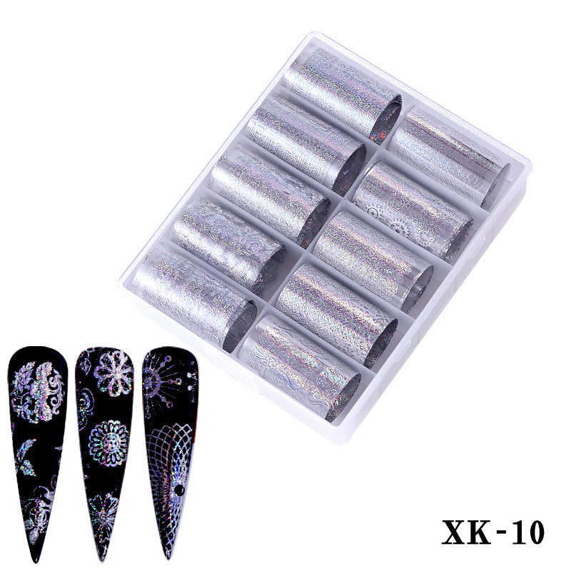 Multicolored and Multipatterned Nail Wraps 10 Piece Set