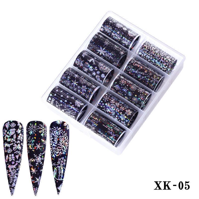 Multicolored and Multipatterned Nail Wraps 10 Piece Set