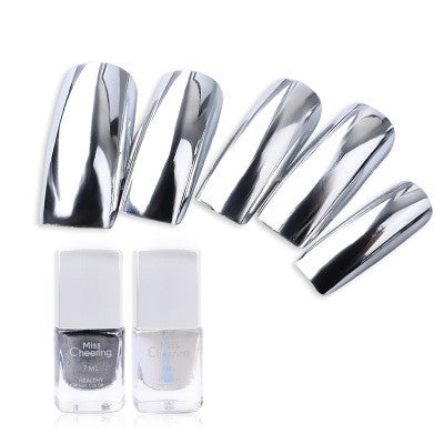 Metallic Silver Plated Nail Polish with Mirror Finish