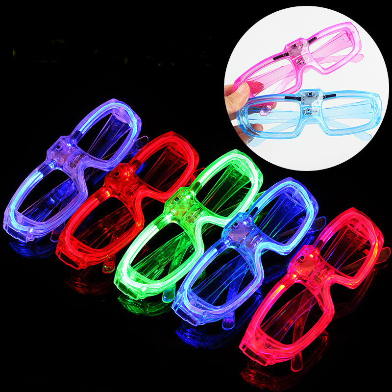 Light-Up Glowing LED Plastic Glasses for Party Favors and Photo Booth Props