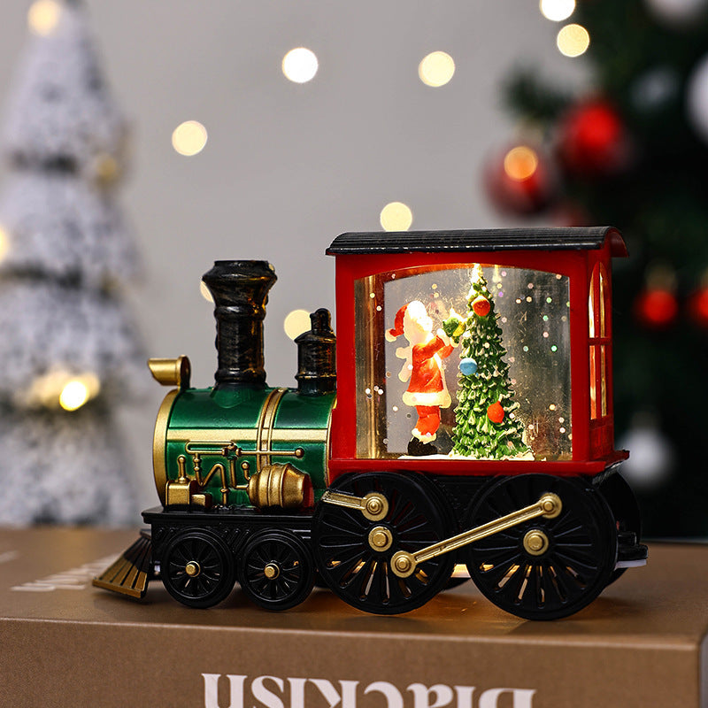 Christmas Themed Train Car Snowglobe with Glitter