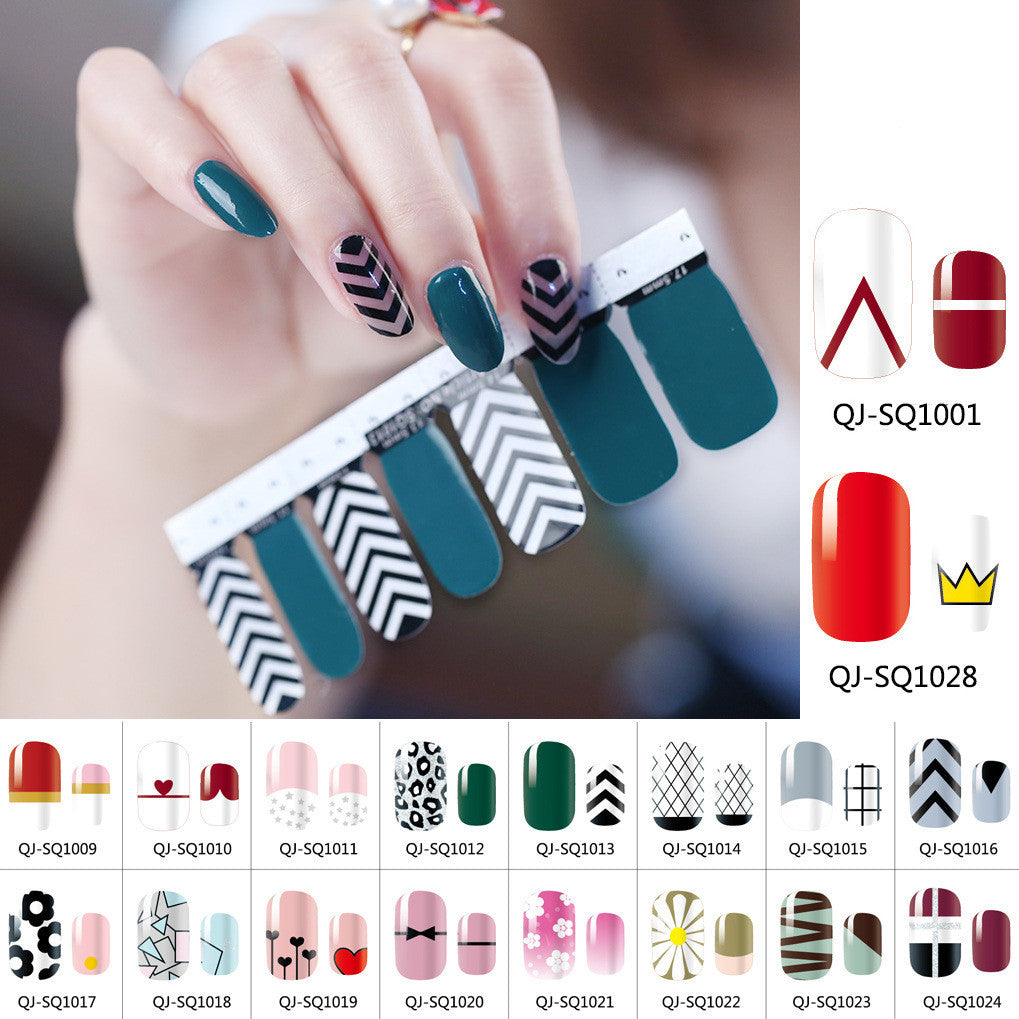 Dames chevron accent nagel sitckers voor thuis manicures