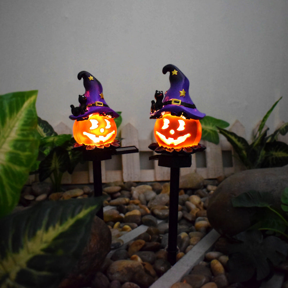 Pumpkin and Witch Hat Halloween Decoration Yard Posts