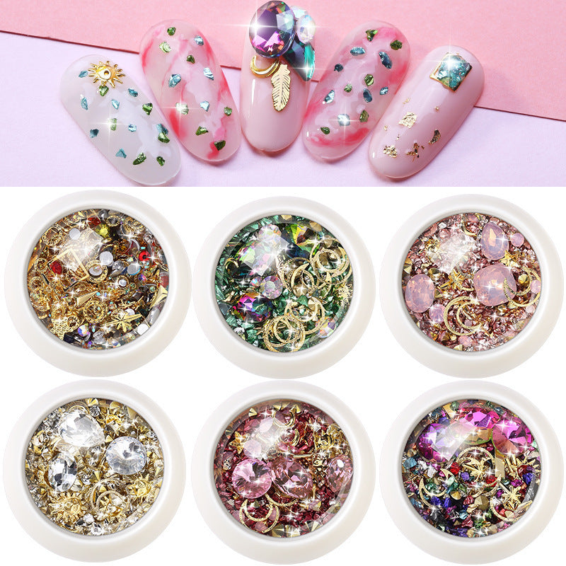 Assorted Nail Art Jewels in Various Colors and Shapes