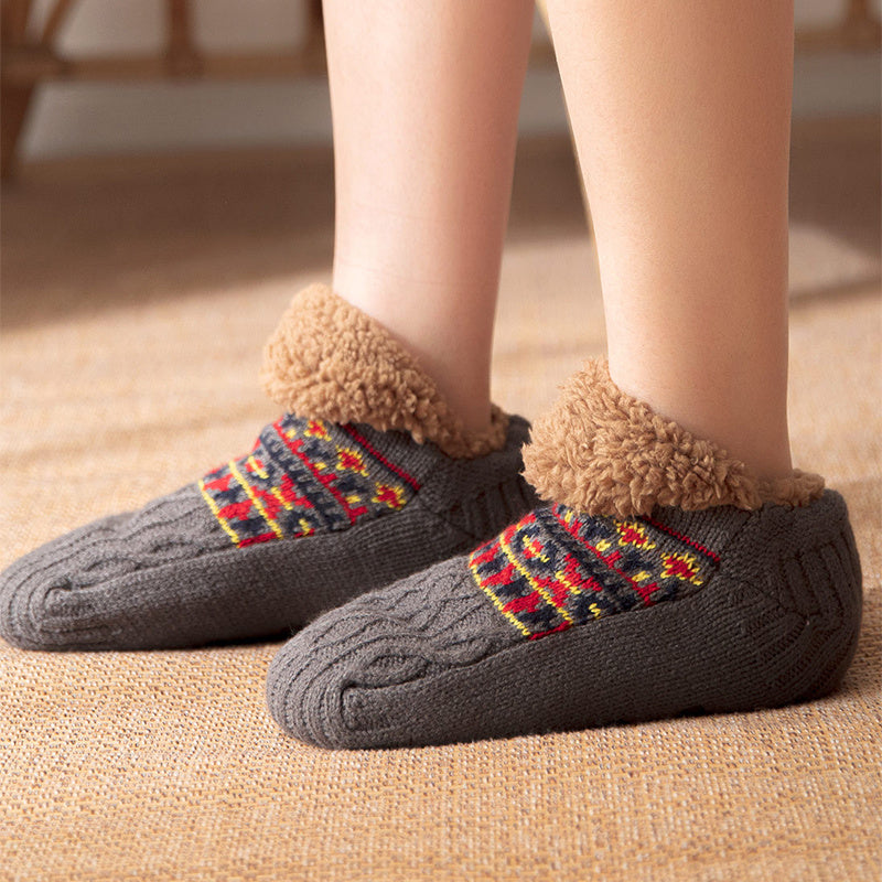 Soft and Thick Winter Footie Socks with Traction Balls