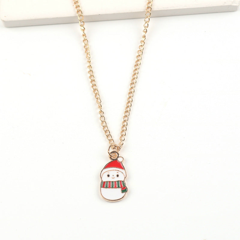 Cute Christmas Character Chain Pendant Necklace for Women & Kids in Assorted Styles