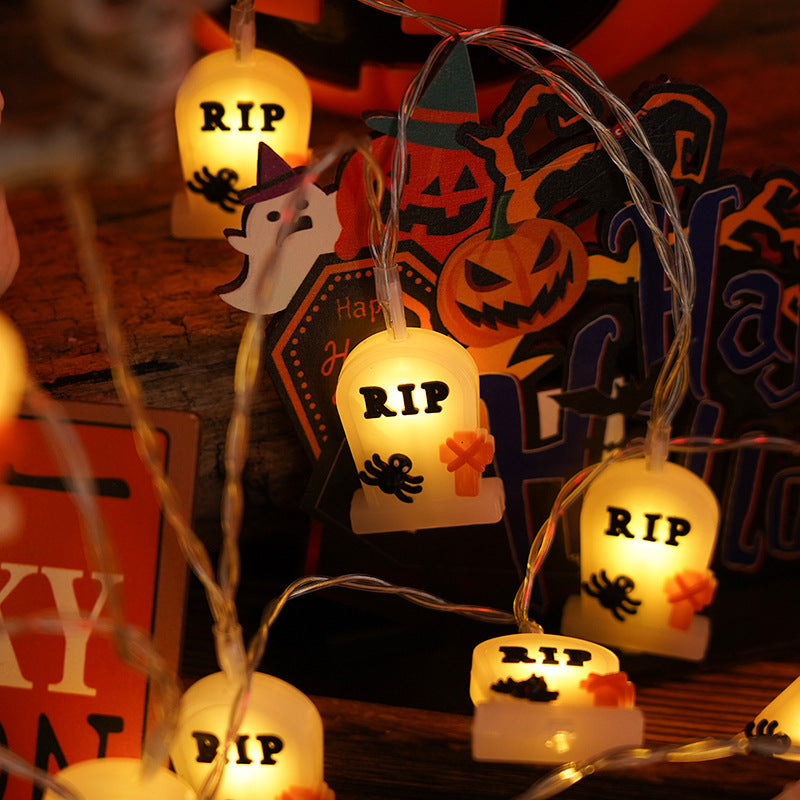 Whimsical Pumpkin Patch Orange String Lights for Halloween