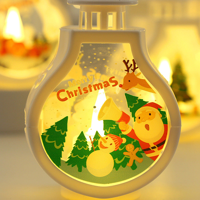 Christmas Themed Snowglobe Style Lamp with LED Light