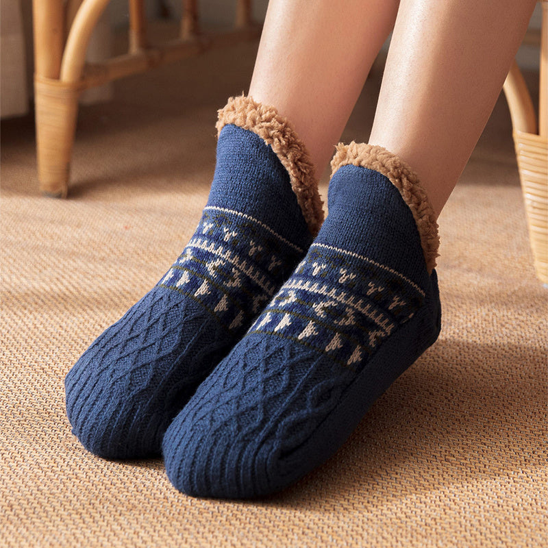 Soft and Thick Winter Footie Socks with Traction Balls