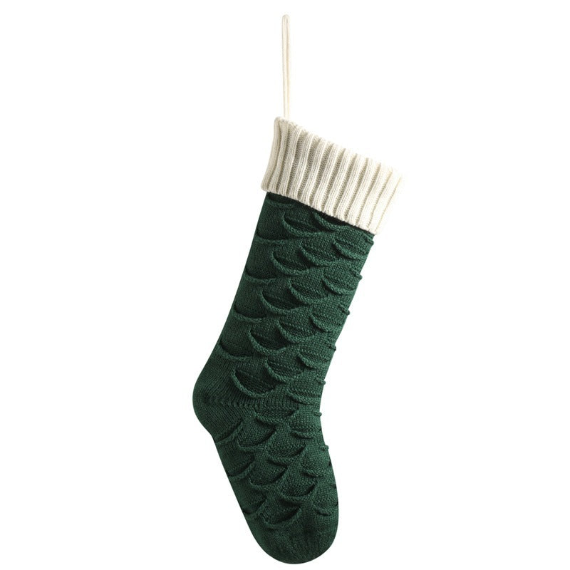 Christmas Stockings with Traditional Knit Style and Ribbed Cuff