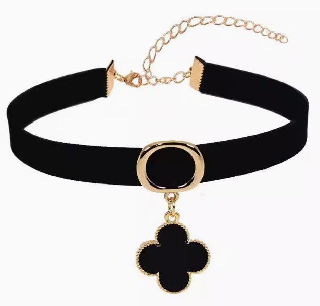 Elegant Black & Gold Choker Necklace