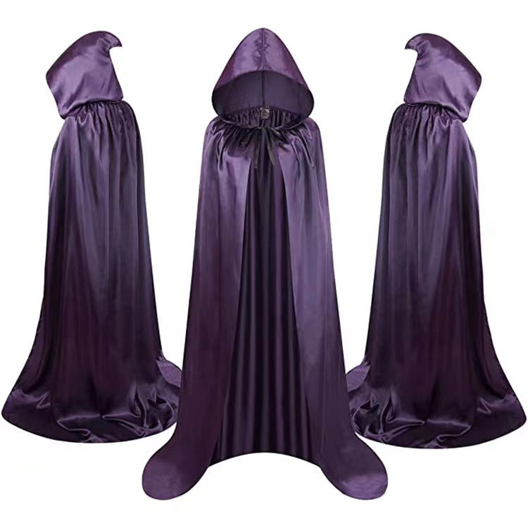 Black and Red Reversible Cloak with Collar Halloween Costume