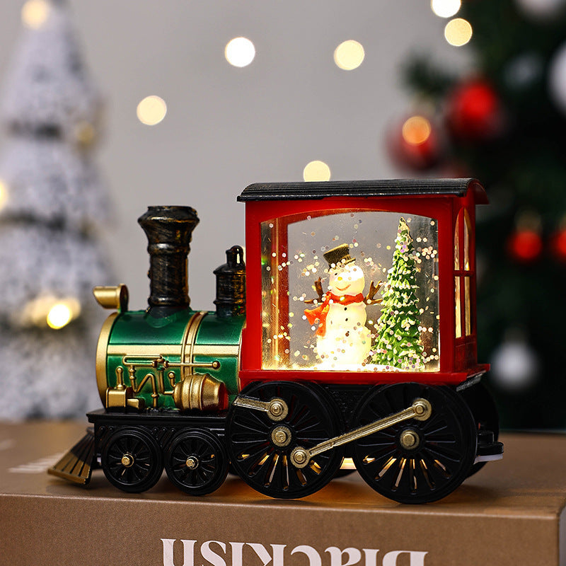 Christmas Themed Train Car Snowglobe with Glitter