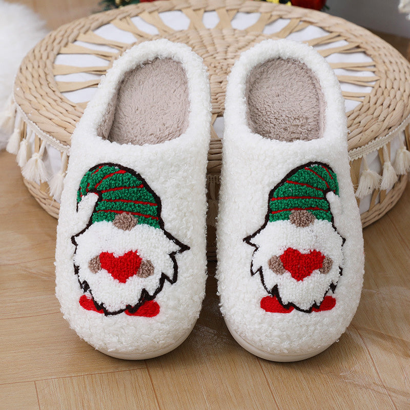 Warm and Soft Closed Toe Christmas Themed Slip On House Slippers