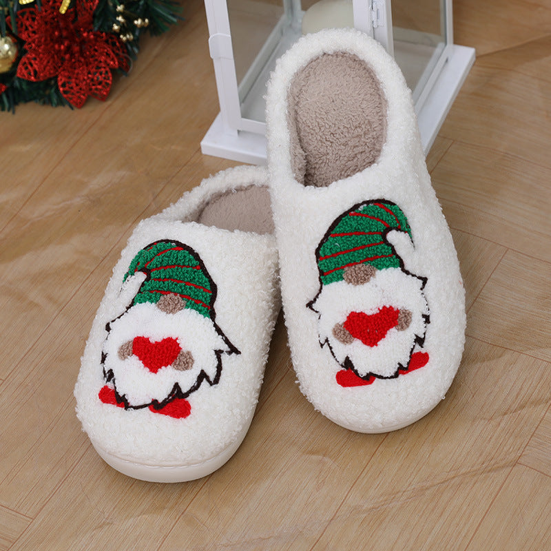 Warm and Soft Closed Toe Christmas Themed Slip On House Slippers