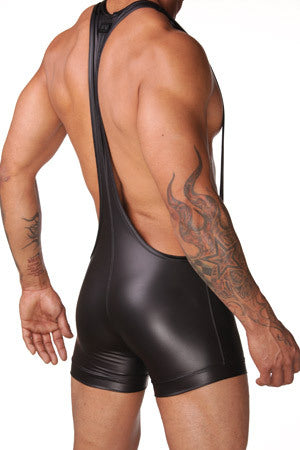 Faux Leather Suspender Boxer Briefs