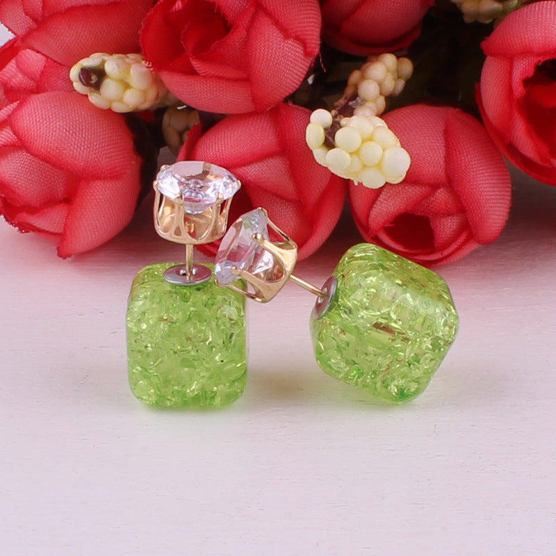 Cube Shaped Double Sided Earrings