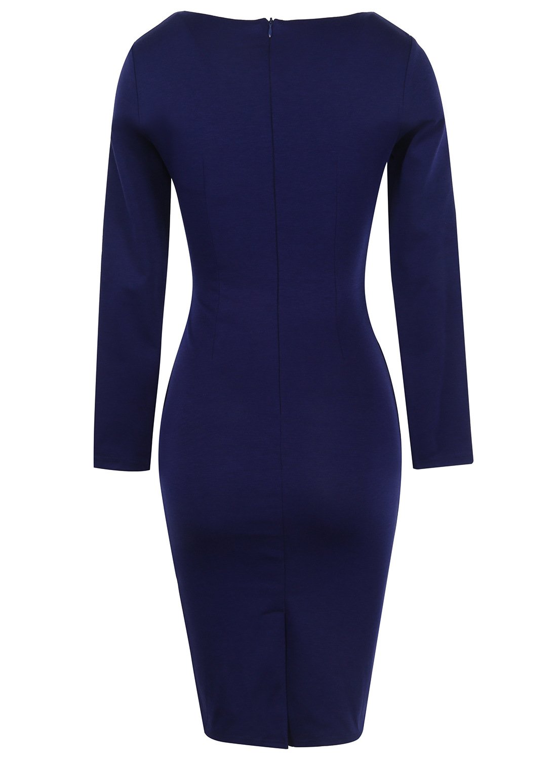 Navy Metal Accent Sheath Dress