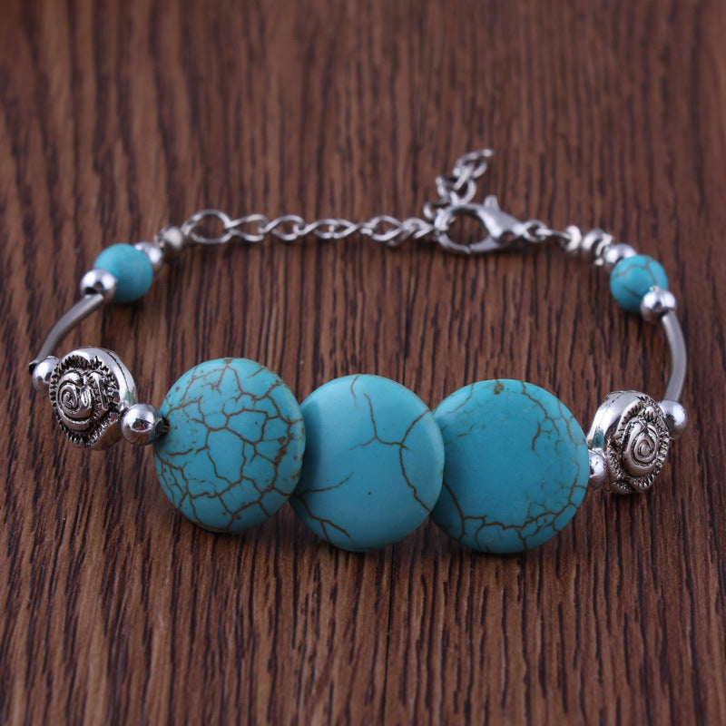 Triple Egg Shaped Turquoise Bead