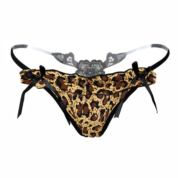 Treopard Print Flower Back G String