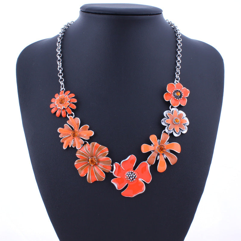 Colorful Gradient Floral Necklace