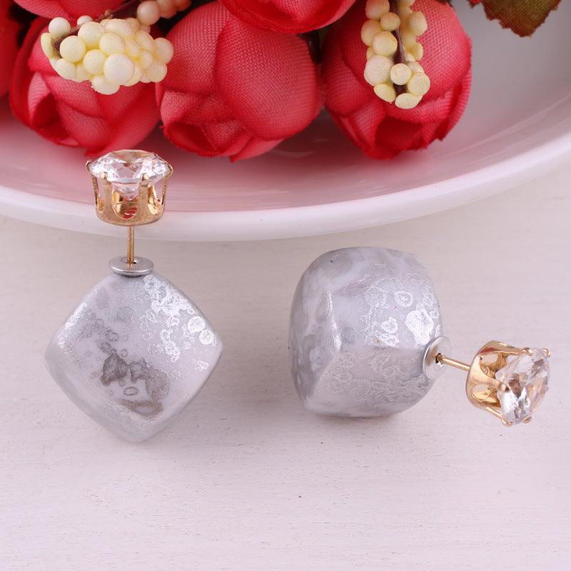 Zircon Double Sided Velveteen Earrings