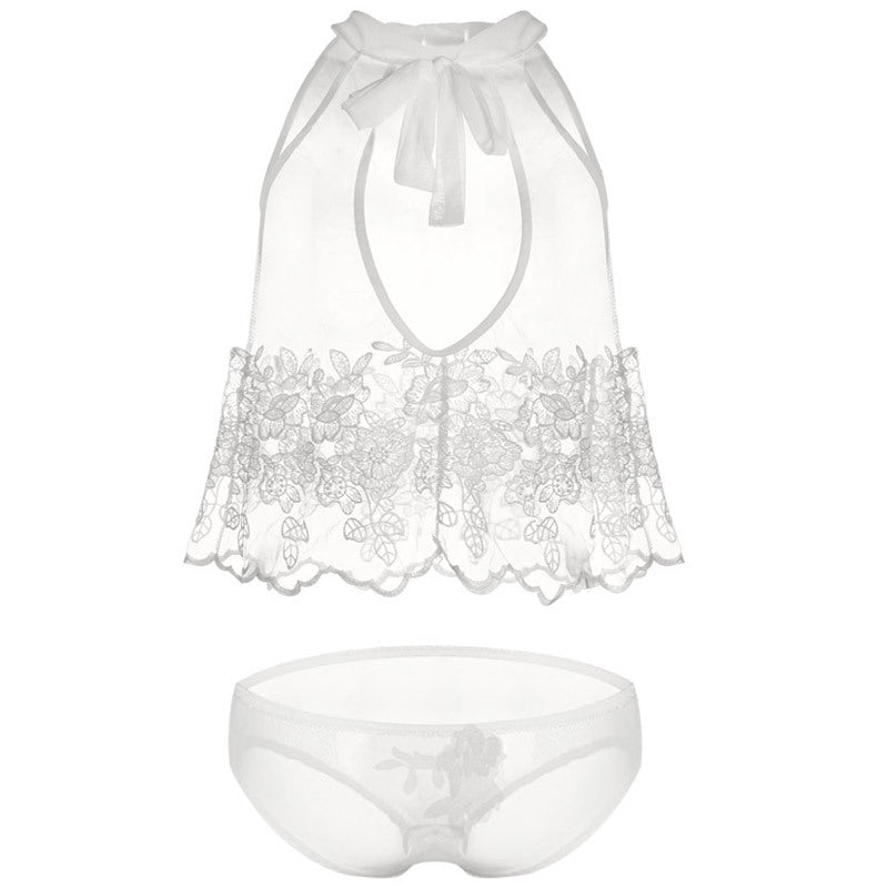 See Through Halter Crop and Panty Set