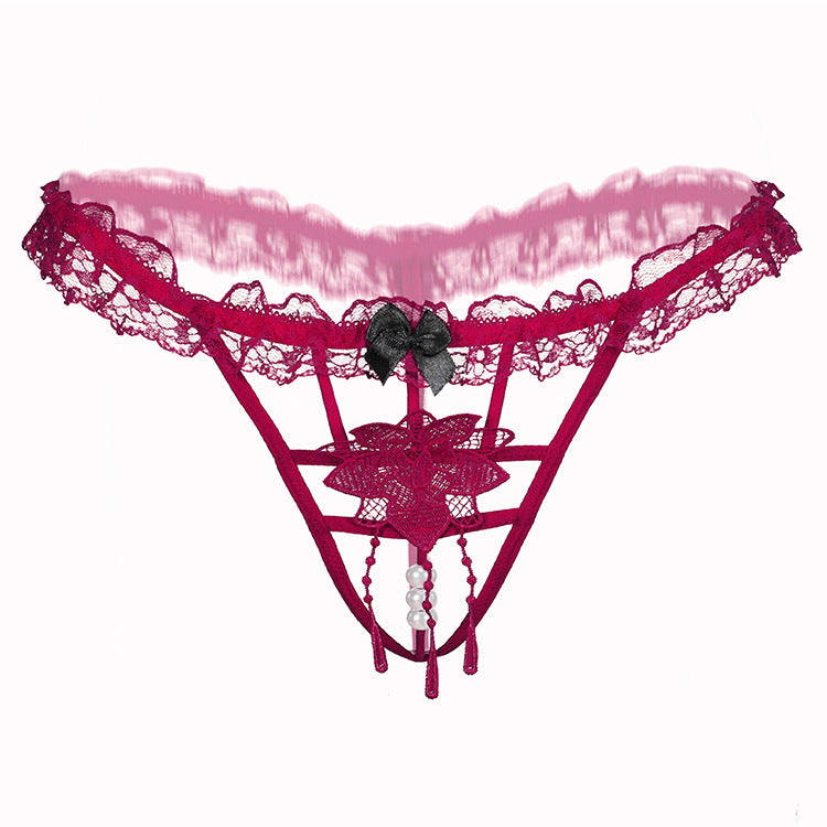 Applique florale de brin de perle g String