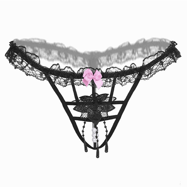 Applique florale de brin de perle g String