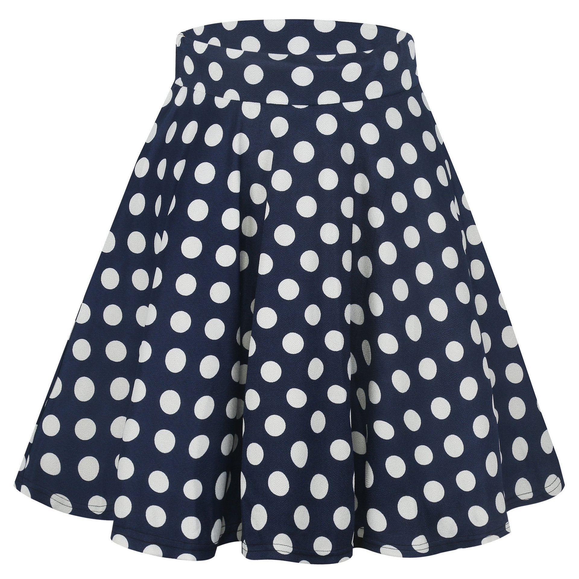 Patterned Banded Waist Flared Skirt