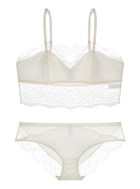 Top de bralette en dentelle de fantaisie et jeu de culottes