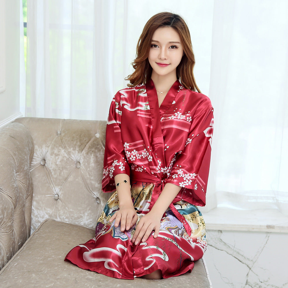 Geisha art cetak jubah pakaian dalam