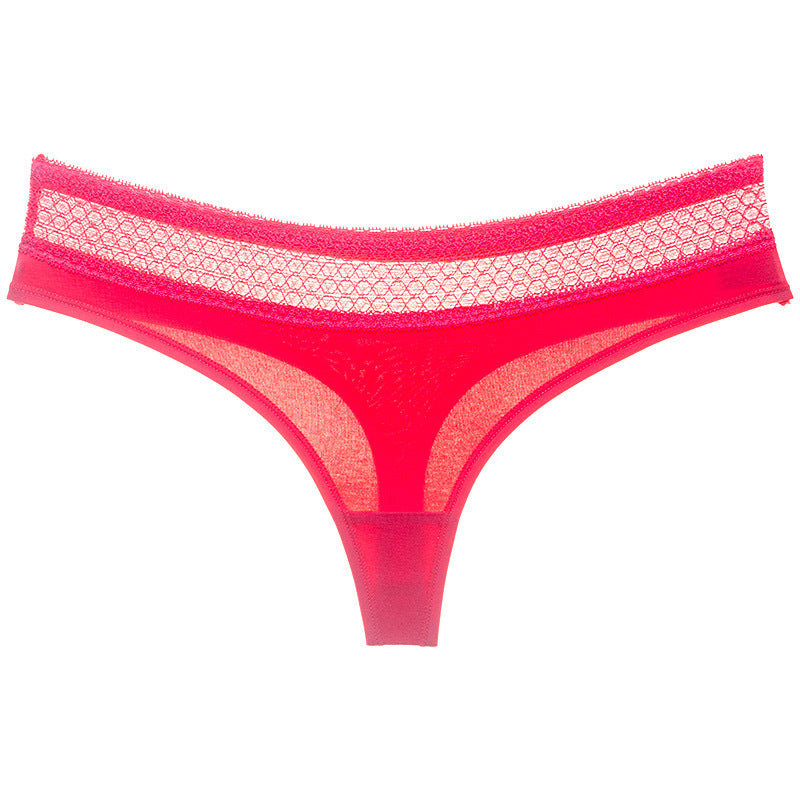 Panty string de groupe en dentelle large