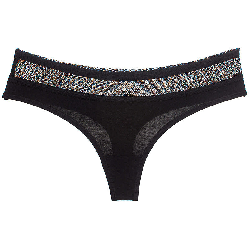 Panty string de groupe en dentelle large