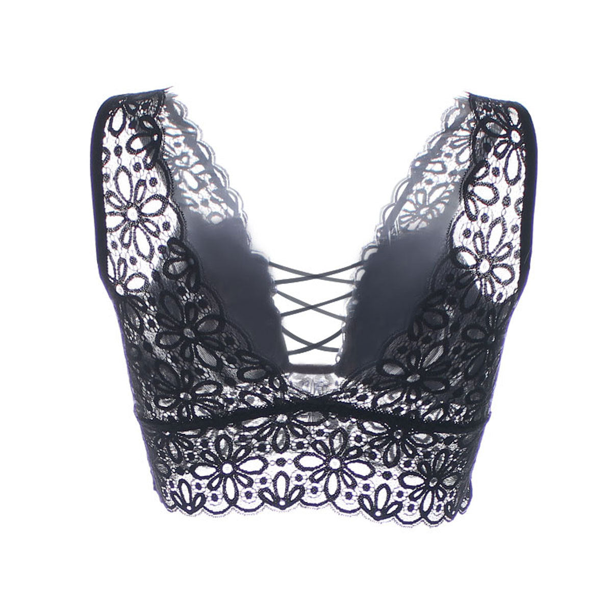 Corset Cage Lace Trim Bralette - Theone Apparel