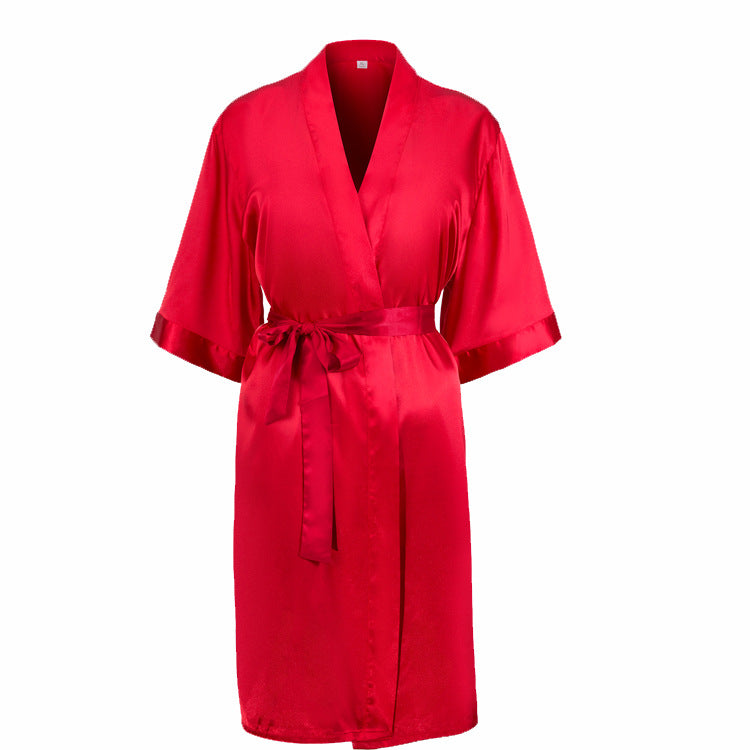 Sweet and Simple Satin Tie Robe