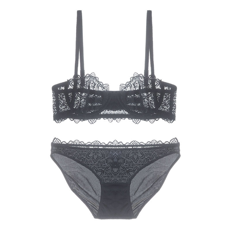 Peekaboo Lace Balconette Bra and Panty Set