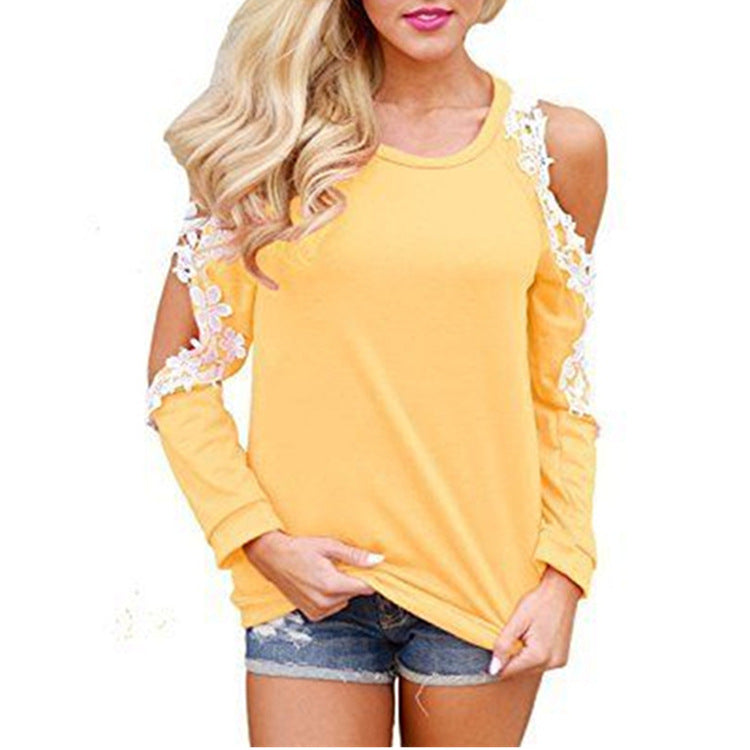 Floral Crochet Trim Cutout Top