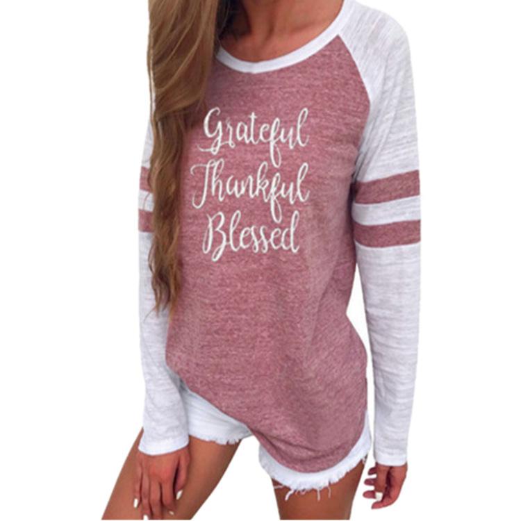 Grateful Thankful Blessed Raglan Tee