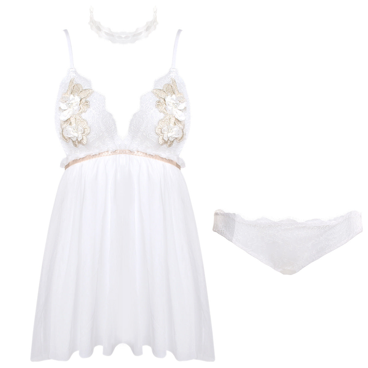 Ethereal Babydoll Panty and Choker Set