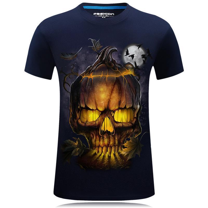 Camisa do crânio de abóbora do mal Halloween