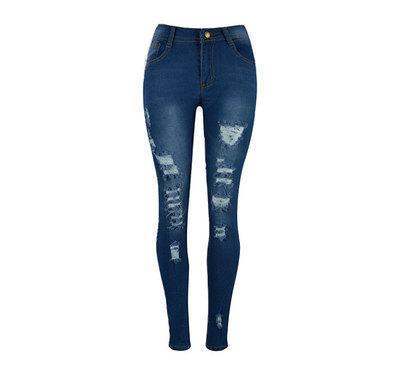 Jeans skinny de cintura alta rasgada