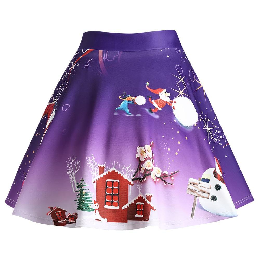 Christmas Snowman Plus Size Skirt - Theone Apparel